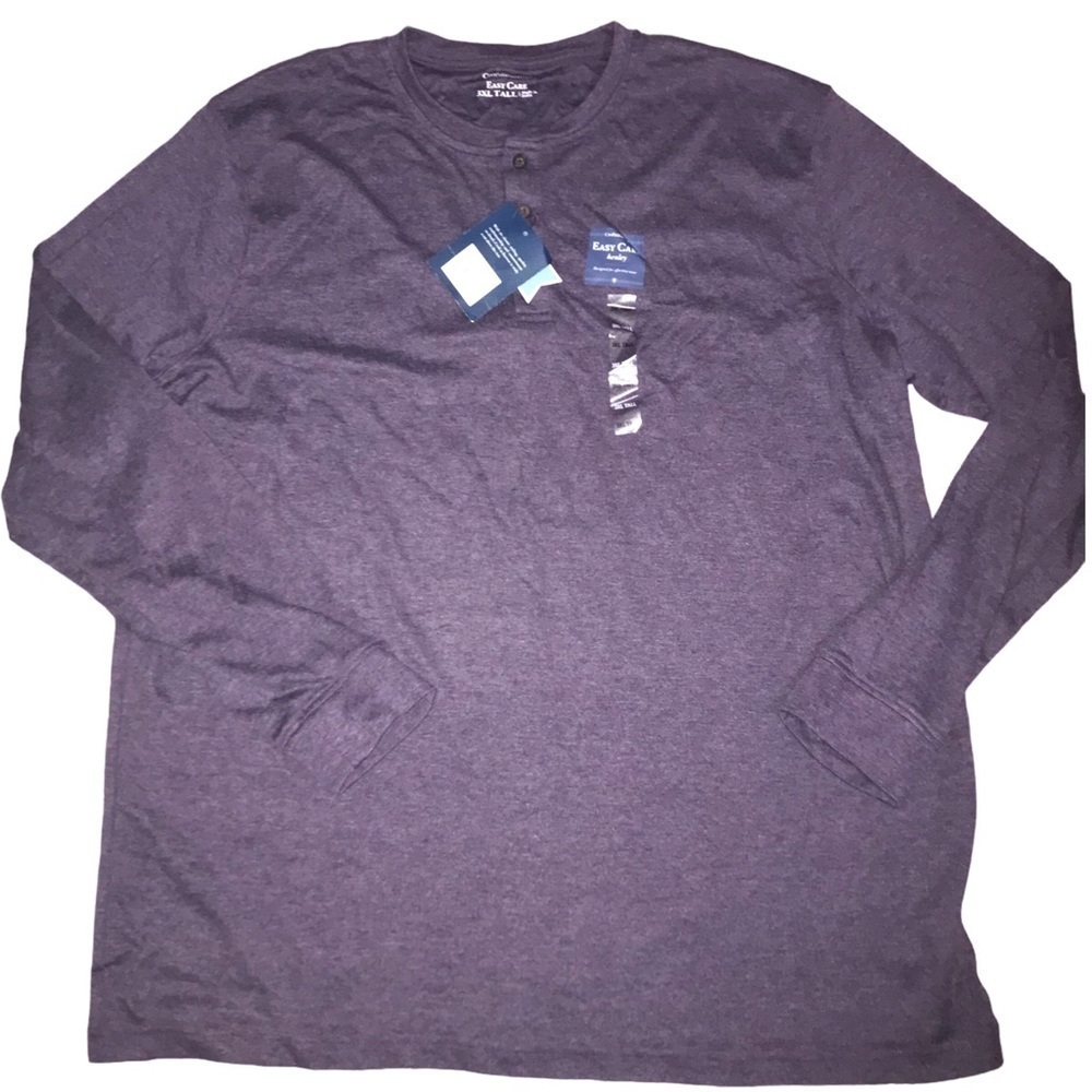 New Mens Crew Neck Pull Over Long Sleeve 3 Button Henley Big And Tall Size 3X